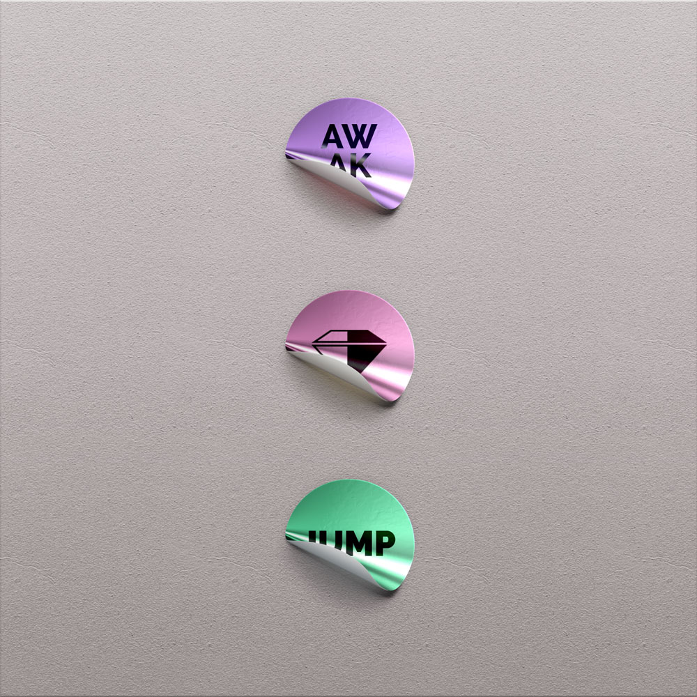 Foil mini sticker Awake