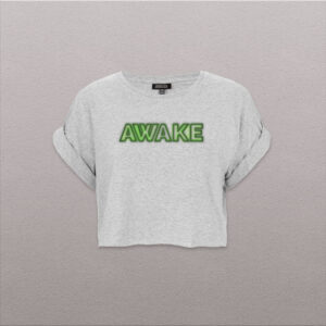 Women crop-top AWAKE neon green-logo