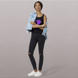 Woman tank top diamond icon